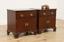 Pair of Vintage Mahogany Nightstands or End Tables, Baker #53368