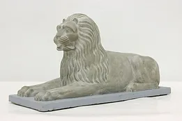 Cultured Stone Lion Vintage Garden or Porch Sculpture #53392