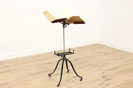 Victorian Antique Mahogany & Iron Adjustable Book Stand #52786