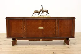 Art Deco Antique Rosewood & Marquetry Sideboard TV Console #53504