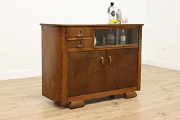 Art Deco Antique Oak Bar Cabinet Server or Console, GSG #53491