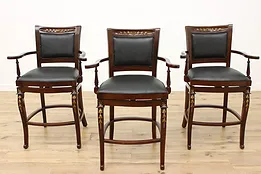 Set of 3 Vintage French Provincial Design Birch Bar Chairs #53482