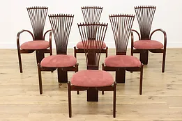 Set 6 Midcentury Modern Design Vintage Birch Dining Chairs #53555