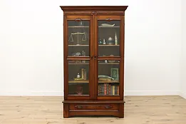 Victorian Antique Walnut Office or Library Bookcase Display #53125