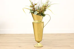 Farmhouse Vintage Brass Garden Planter or Umbrella Stand #53524