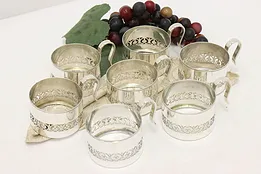 Set of 7 Antique Victorian Silverplate Cup Holders #52171