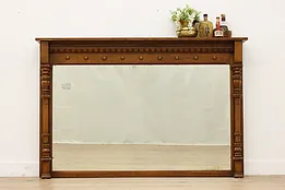 Victorian Antique Salvage Oak Mantel or Back Bar Mirror 5'9" #52628