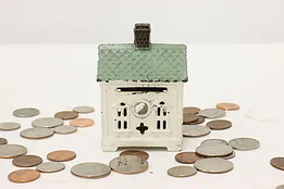 Victorian Antique Painted Cast Iron Coin Bank House #50533