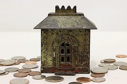 Traditional Antique Painted Cast Iron "Bank" Coin Bank #50538