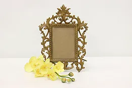 Victorian Antique Ornate Cast Iron Tabletop Picture Frame #53070