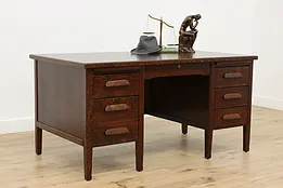 Arts & Crafts Mission Oak Antique Craftsman Office Desk #53611