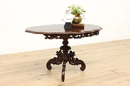 Victorian Antique Carved Mahogany Hall Center Console Table #52999