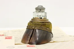 Victorian Office or Library Antique Hoof Desktop Inkwell #52723