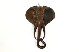 African Statue Vintage Hand Carved Rosewood Elephant Head #53687