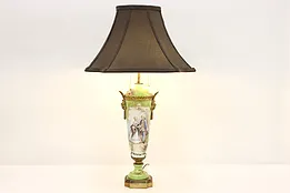 French Sevres Antique Hand Painted Porcelain Boudoir Lamp #51202