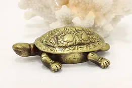 Victorian Antique Brass Turtle Snuff Jewelry or Trinket Case #53622