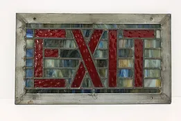 Craftsman Antique Salvage Stained Glass Exit Sign #52221