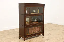 Craftsman Oak Antique 3 Stack Lawyer Bookcase, GRM #53422