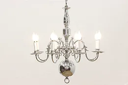 Traditional Vintage 8 Candle Polished Aluminum Chandelier #53655