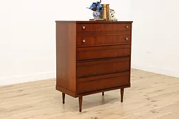 Midcentury Modern 1960s Vintage Walnut Dresser or Tall Chest #53666