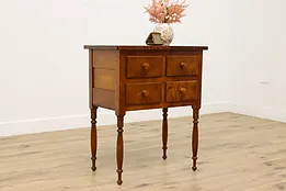 Sheraton Vintage Tiger Maple Chest Nightstand or End Table #53722