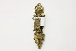 Victorian Antique Brass Wall Match or Card Holder, Figures #52724