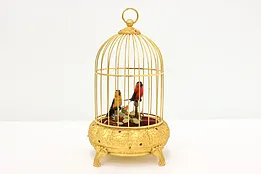 Gold Plated Vintage Singing Birds in Cage Automaton #53690