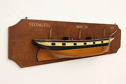 Nautical Vintage Carved Painted Ship Flying Fox Plaque #53749