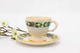 Italian Vintage Hand Painted China Cup & Saucer, Nova Robbia #53768