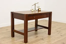 Arts & Crafts Mission Oak Antique Library Table Desk, Kuncle