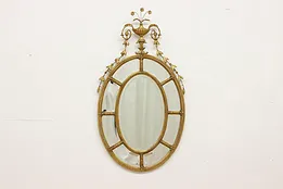 Classical Vintage Gold Boudoir or Hall Beveled Mirror #53809