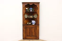 Farmhouse Antique Pine China or Display Corner Cabinet #53874