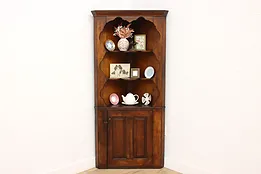 Farmhouse Antique Pine China or Display Corner Cabinet #53820