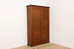 Farmhouse Antique Rustic Oak Wardrobe, Armoire or Closet #50262