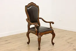 French Provincial Vintage Carved Birch Office Dining Chair #53896