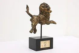 Zodiac Leo Vintage Composite Lion Sculpture, Austin #53376