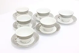 Midcentury Modern Vintage Set of 6 Tea Cups & Saucers Sango #53773