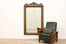 Craftsman Design Vintage Hammered Copper Beveled Mirror 78" #53796