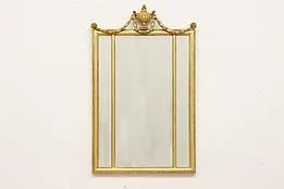 Georgian Vintage Carved Gold Beveled Mirror, Ethan Allen 47" #53788