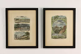 Pair of Antique Colored Landscape Engravings, Gibson 15.5" #53905