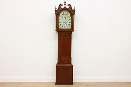 Georgian Antique Scot 1820s Oak Grandfather Tall Case Clock #34607