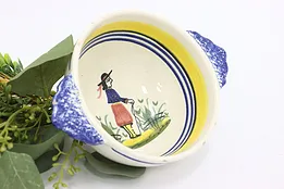 French Vintage Hand Painted Porringer Soup Bowl, Quimper #51379