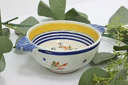 French Vintage Quimper Hand Painted Soup Bowl, Brittany #51367