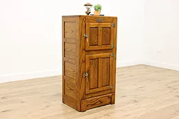 Farmhouse Antique Ice Box Kitchen Pantry Bar Cupboard Simmon #53943