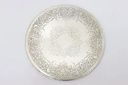 Victorian Antique Engraved Silverplate Trivet Hot Pad 8" #53924