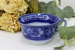 Scot Antique Flow Blue Giant Cup Burns Auld Lang Syne Poem #53935