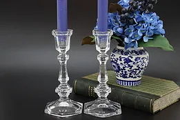 Pair of Traditional Vintage Glass Candlesticks #53928