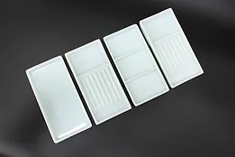 Set of 4 Antique Milk Glass Dental Artist Trays, Two Rivers #47818