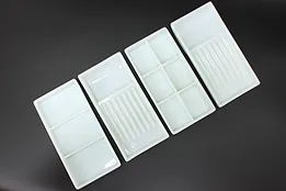 Set of 4 Antique Milk Glass Dental Artist Trays, Two Rivers #47820