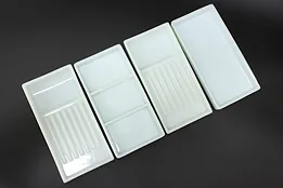 Set of 4 Antique Milk Glass Dental Artist Trays, Two Rivers #47821